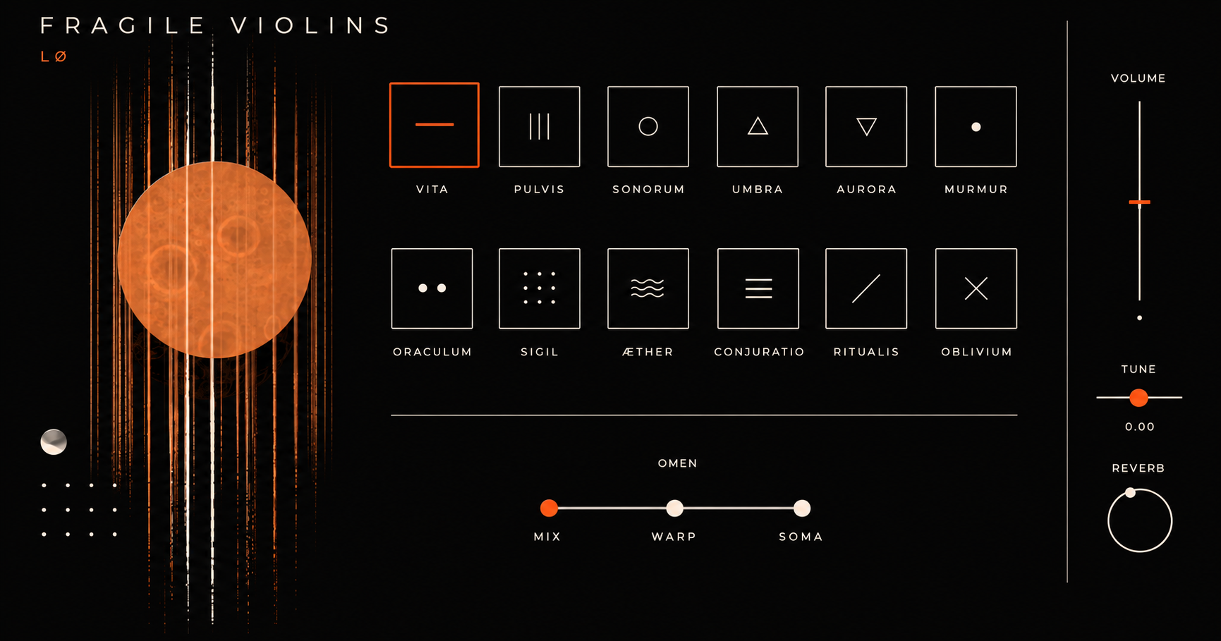 Full Fragile Violins sampler interface
